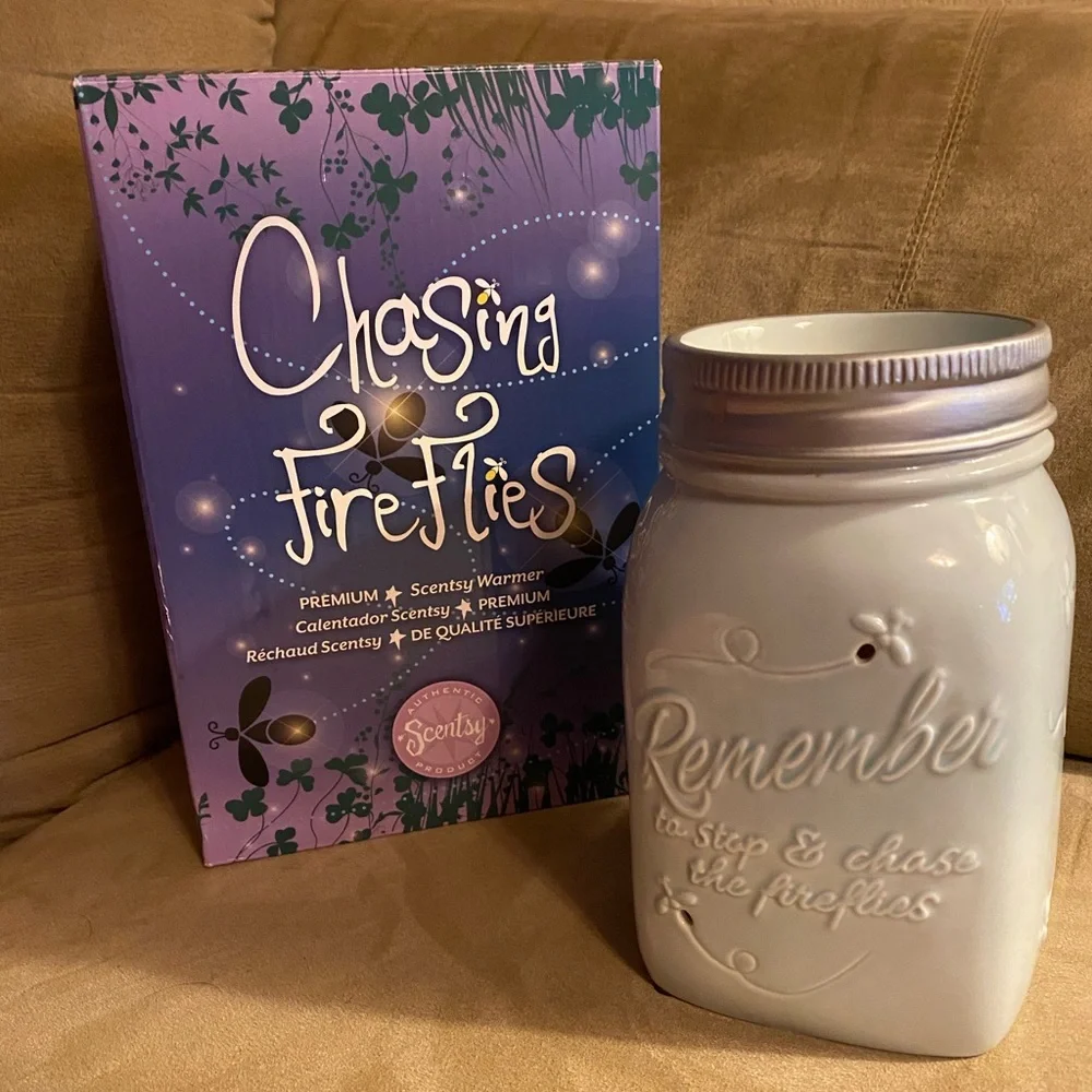 Scentsy Chasing Fireflies Premium Mason Jar Wax Warmer Full Size NIB